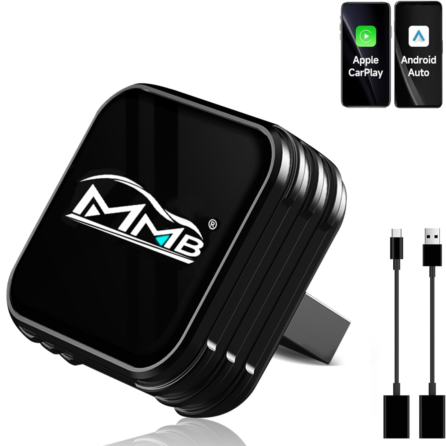 MMB CP-Ultra 2026 Adattatore Wireless CarPlay, 2-in-1 per iPhone e Android Auto, Wi-Fi 6 + Bluetooth 5.4, Converte CarPlay Cablato e Android Auto in Wireless CarPlay Adattatore Plug & Play per CarPlay