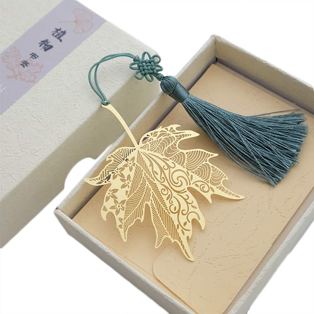 Vintage Metal Bookmark Page Markers Student Reading Pagination Mark with Chinese Knot Pendant for Book Lovers, Page Turners, Travel Readers,