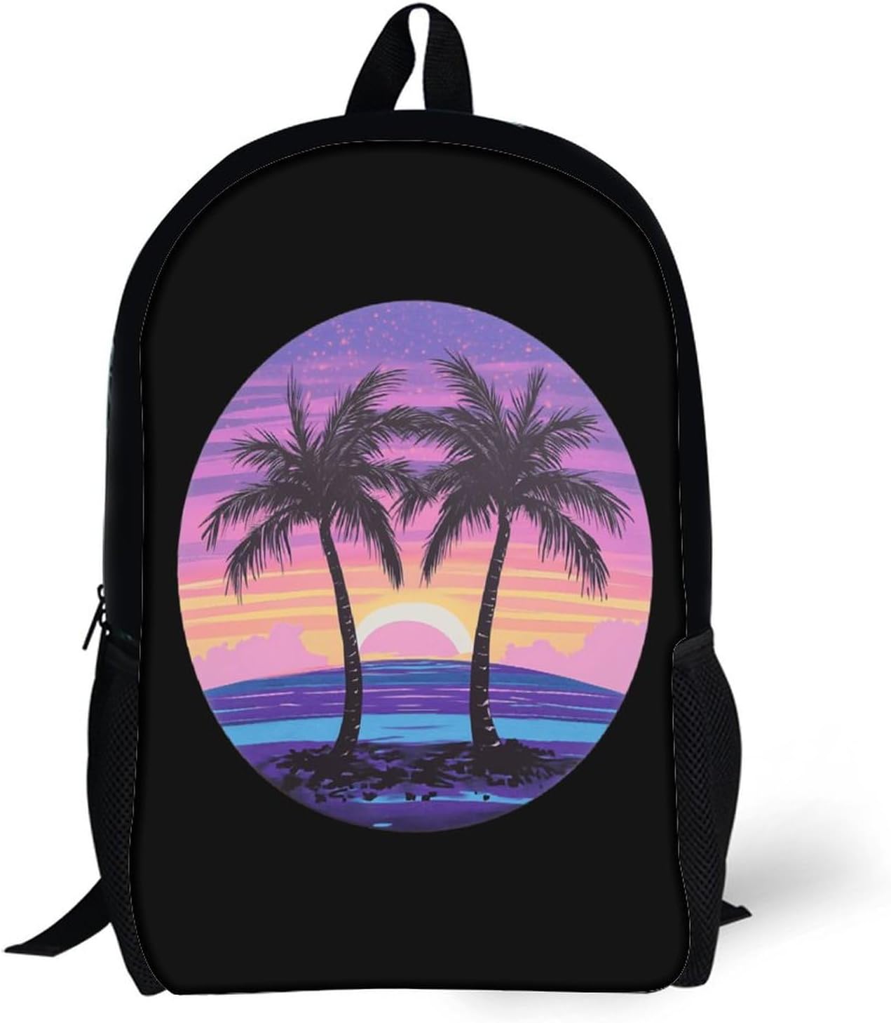 Palm Trees Beach Surf Sunset Laptop Backpack for Men Women 17 Inch Shoulder Bag Travel Daypack