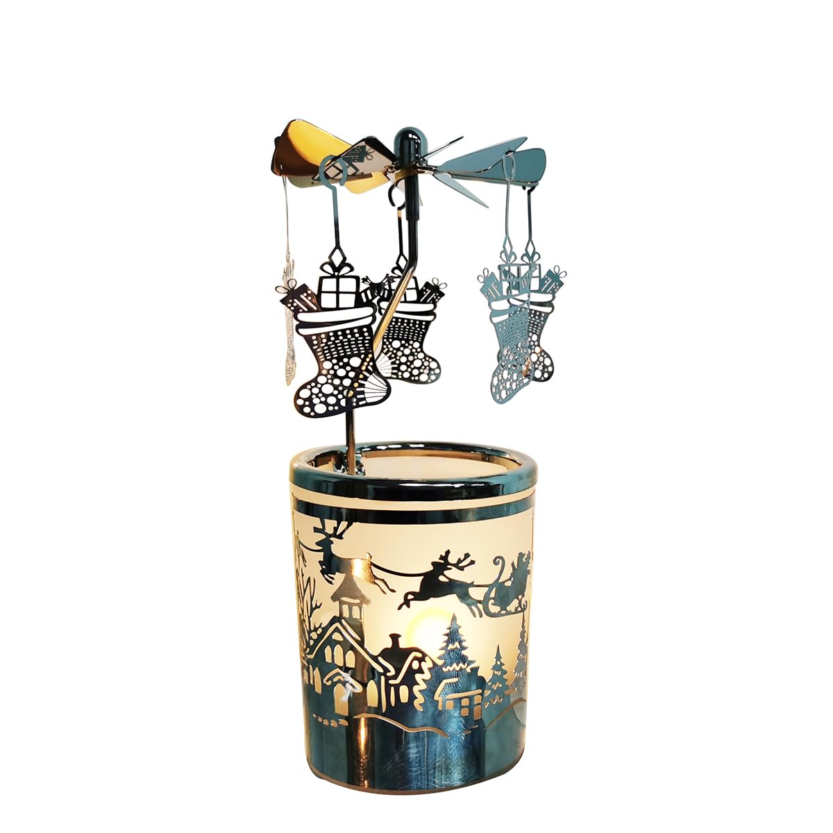 Amazon.com: kingnero Carousel Candle Rotary Candle Holder Spinning