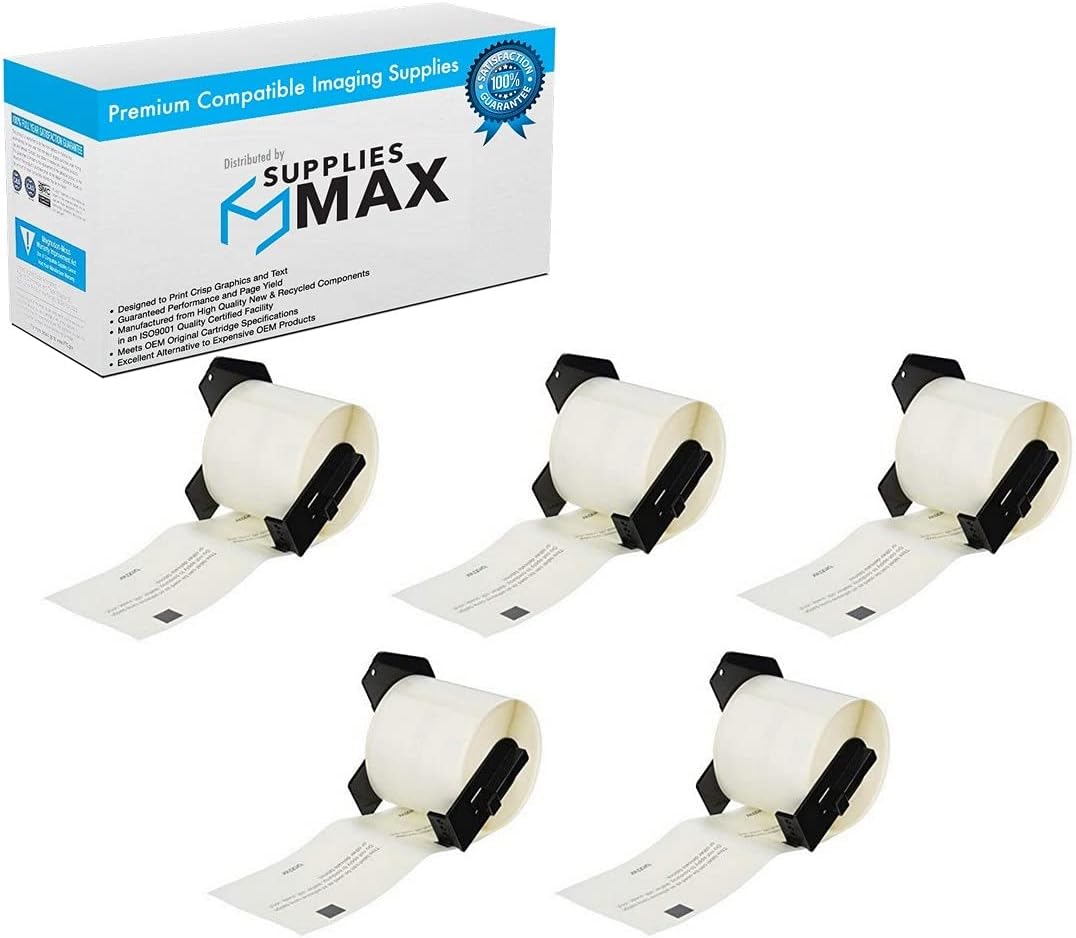Compatible Replacement for Brother Die-Cut Adhesive Name Badge Label Tape (5/PK-2.3in x 3.4in/ 60mm x 86mm) (DK-1234_5PK)