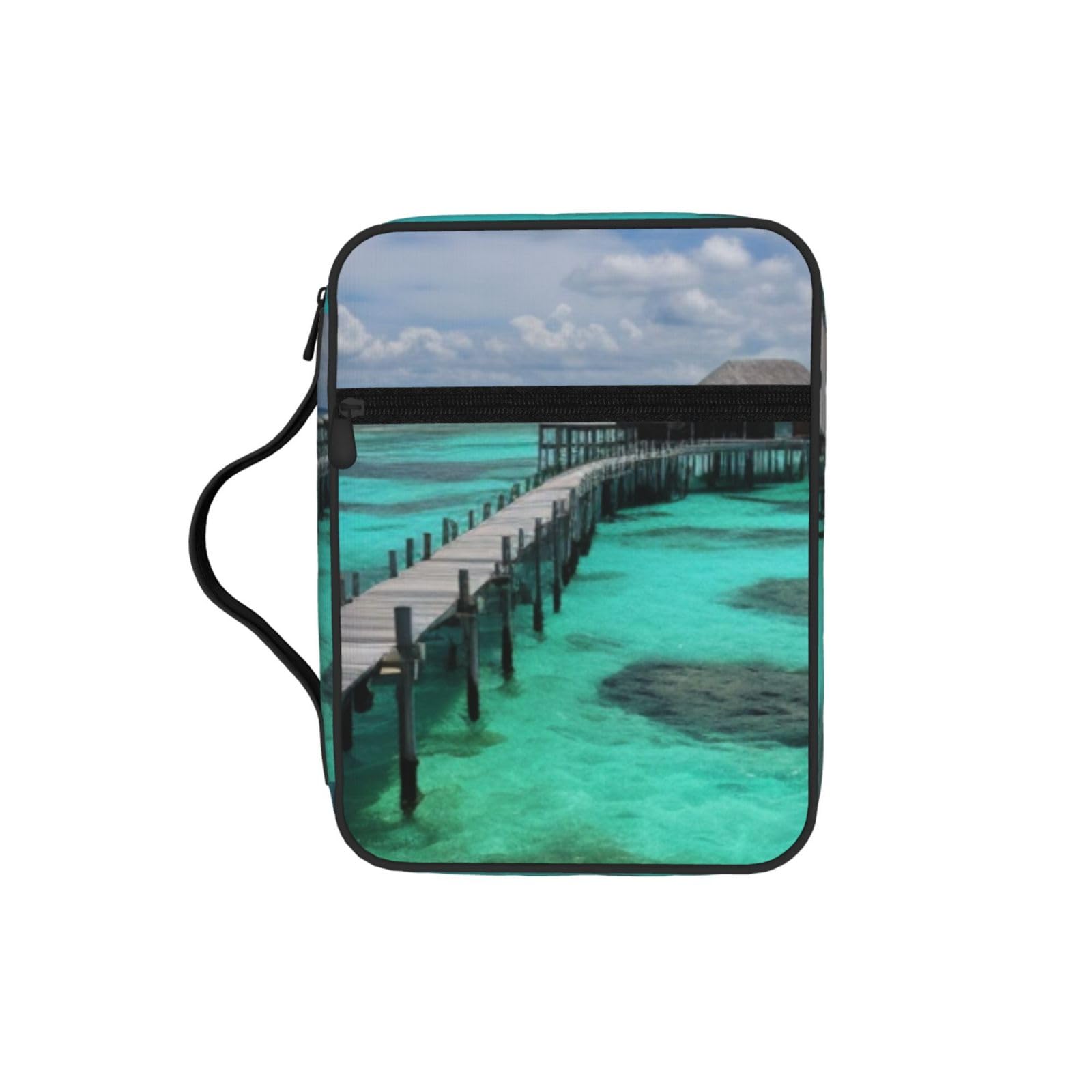 Maldives Scenery Bible Cover Case Waterproof Bible Bag With Handle Organizer Storage Book Cover For Bible Study