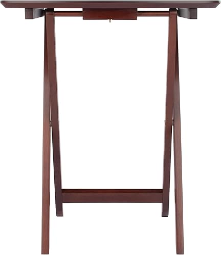 Miniatura 12 de Ergode Wood Cade - Juego de mesa de aperitivos de 2 piezas, elegantes mesas plegables, base duradera con marco en X, práctico soporte vertical,