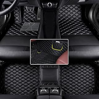 Tapis de Sol Voiture Personnalisé pour Auto Modèle 98% sur Mesure, Cuir Tapis de Sol Universels Imperméable Antidérapant Toutes Les Intempéries Tapis de Voiture（Noir
