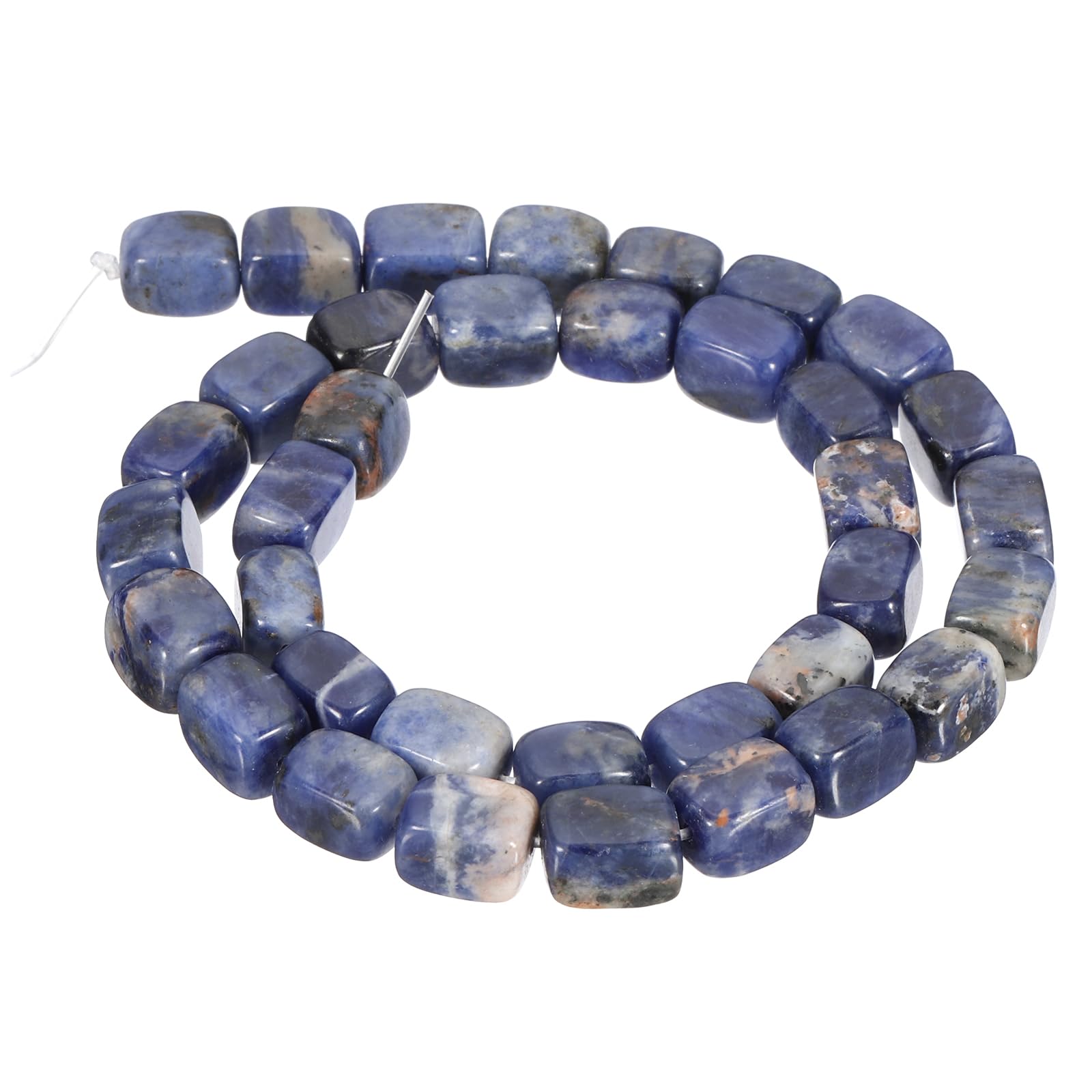PATIKIL 12x8mm Natural Stone Indigo Blue Crystal Agate Beads for Jewelry Making 1 Strand 15"/38cm Cuboid Loose Spacer Beads