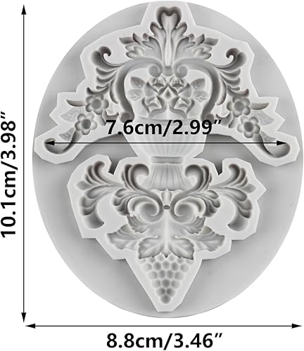 Miniatura 2 de MINFEIDMS Moldes de fondant barroco con borde de desplazamiento barroco, moldes de silicona para decoración de tartas, decoración de cupcakes,