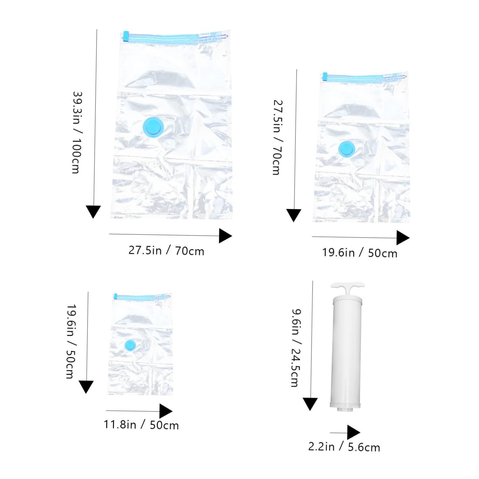 Luxshiny Bolsa De Almacenamiento Al Vacío Bolsa De Vacío Reutilizable Para Ropa De Cama Hogar Incluye Bomba Manual Para Viajes