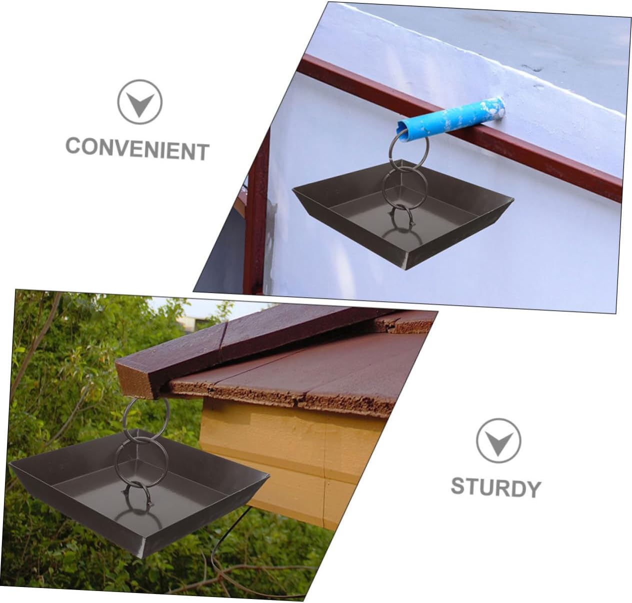 1set Rain Chain Gutter Decor Water Catching Basin and Hooks for Garden Porch and Outdoor Use Material for Elegant Rainwater Management