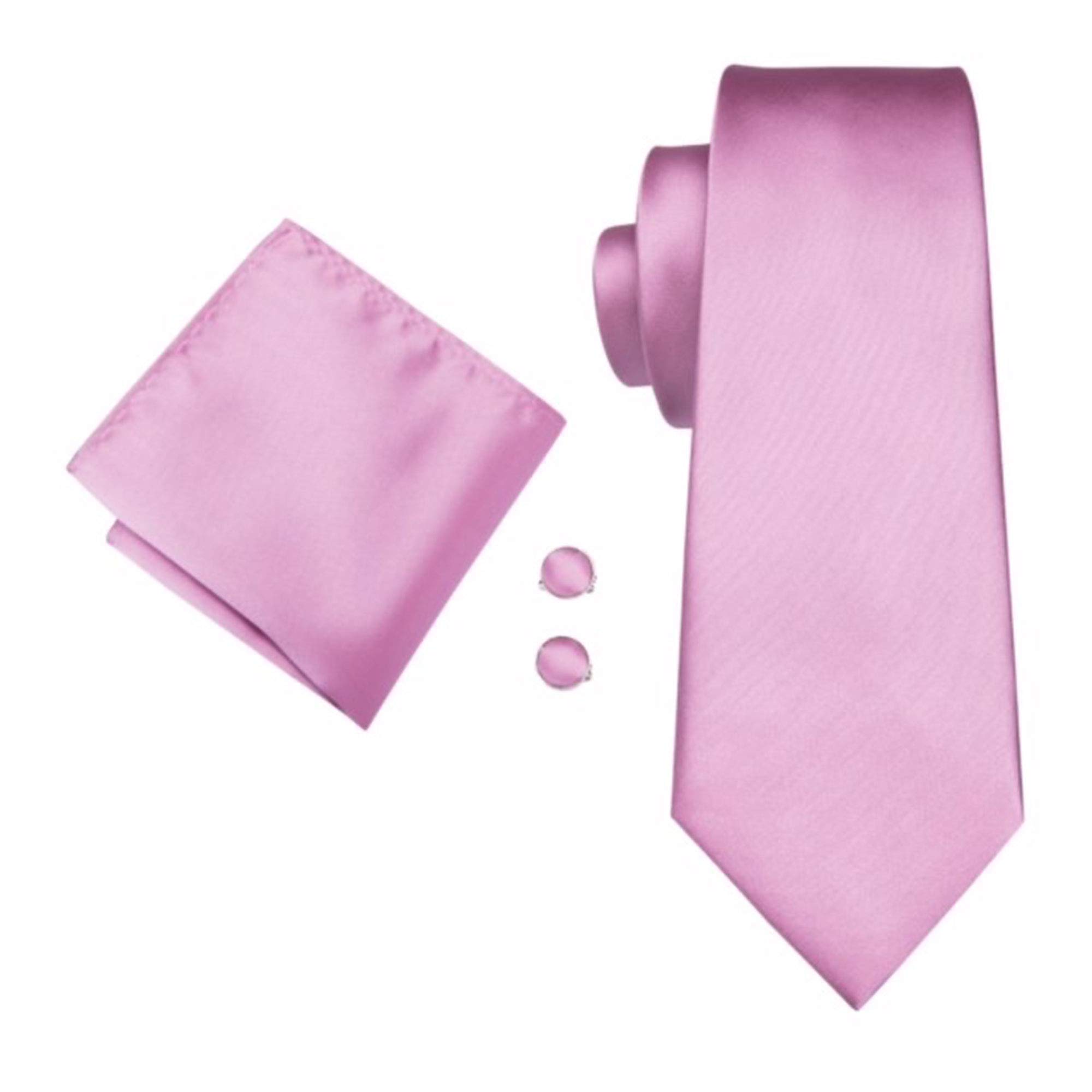 Jenson Samuel Men's Dark Pastel Pink Formal Paisley Striped Floral 100% Silk Woven Neck Tie, Pocket Square Hanky Cufflink Set (Dark Pastel Pink)