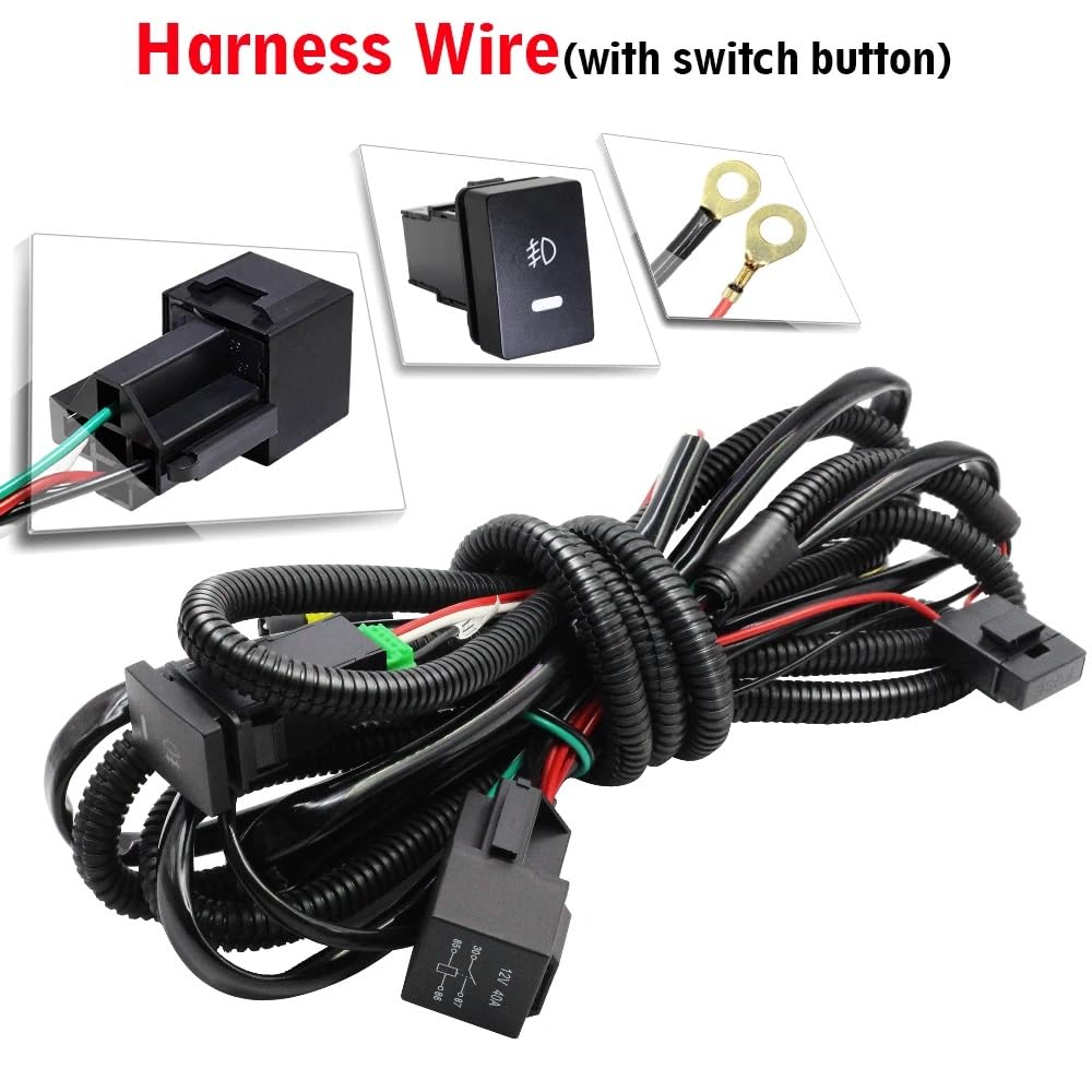 Luz Antiniebla LED 2 En 1 Lámpara De Circulación Diurna Delantera Aluminio DRL Para Coche Para Peugeot 206 Para T3E 2009-2012 Faros antiniebla parachoques delantero(Harness Wire)