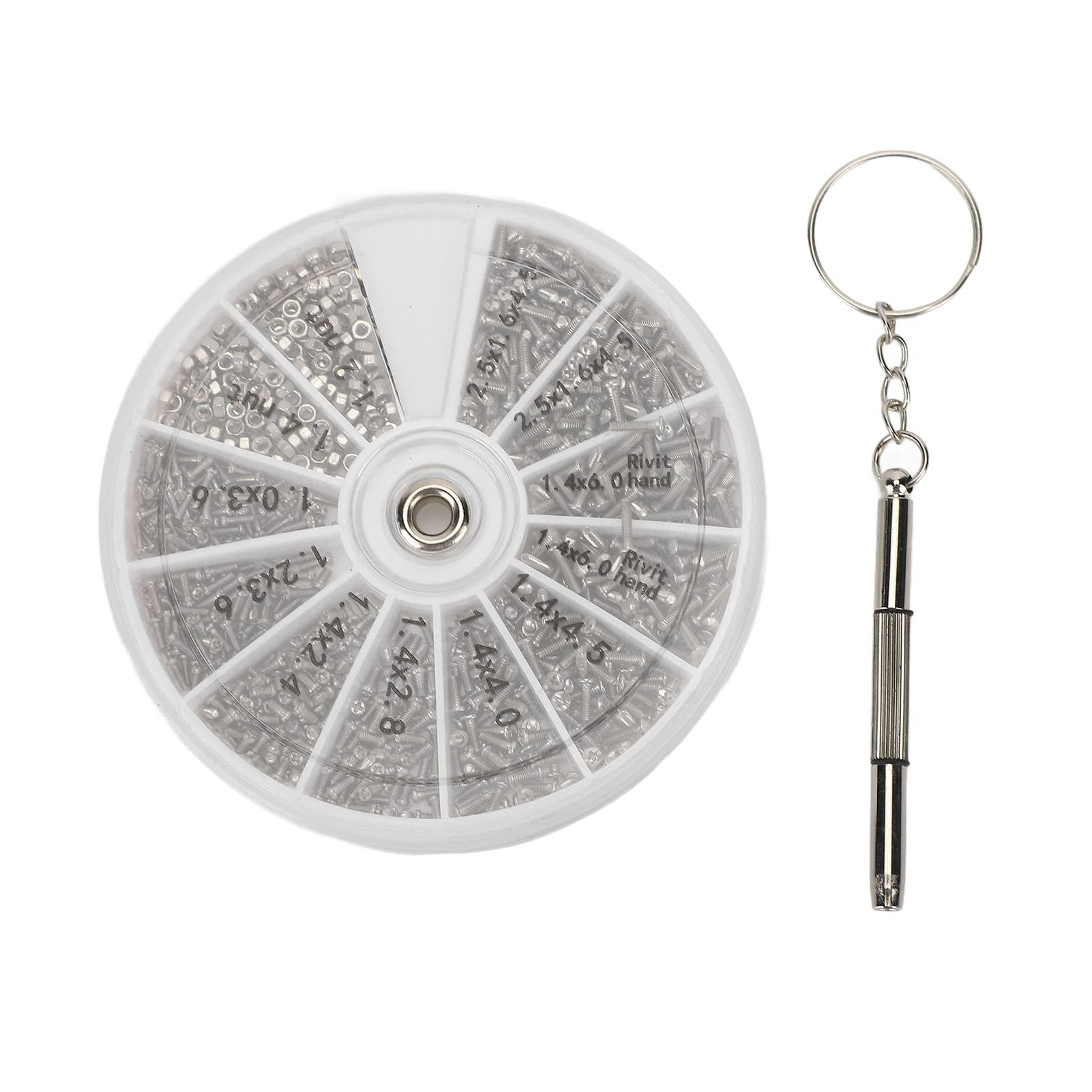 600 PCS Eyeglass Repair Kit?Eye Glass Repairing Tool with Tiny Screws, Nuts, Universal Screwdrivers, Nuts and Bolts Assortment Kit with Screwdriver M1M1.2 M1.4 M1.6