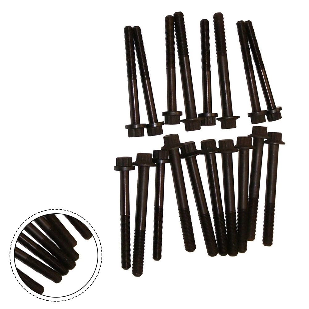 Set di bulloni per testa cilindri Ford Ranger Mazda B2500 2.5TD, in acciaio al carbonio, sostituzione diretta, ad alta resistenza e resistente alla corrosione, 18 pezzi