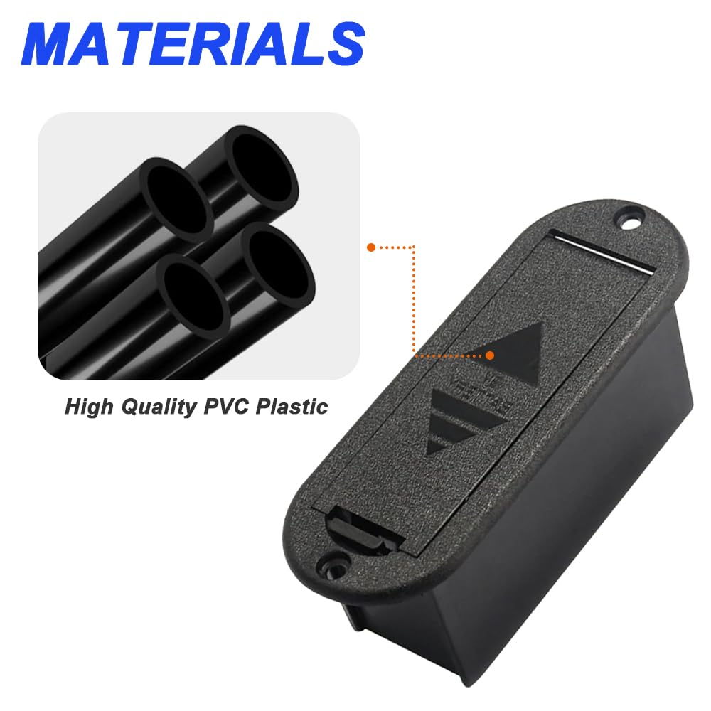 Active Guitar Bass 9V Battery Box Case Compartment, 9-Volt Battery Holder for Active Guitar Bass Pickup Replacement Tool with I-Type Battery Connector Wire (5 Pack)