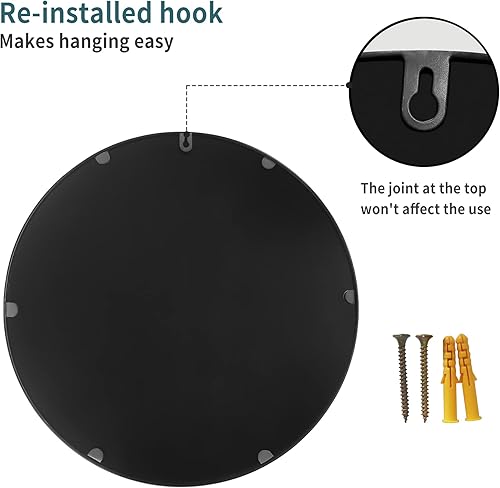 Miniatura 3 de 1st owned Espejo de pared redondo dorado de 20 pulgadas, espejo circular con marco de metal, colgante redondo moderno decorativo para entrada, baño,