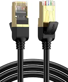 UGREEN Cabo Ethernet, Cat7 Gigabit Lan Network RJ45 Patch Cable, 10Gbps 600 Mhz/s F/FTP Cabo de Internet moldado compatível com PC, Switch, PS3, PS4, Xbox One, TV Box, Modem, Patch Panel, Web Cam (3M)