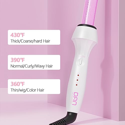 Miniatura 2 de Dan Technology Varitas rizadoras,Varita rizadora,Varita rizadora de 34 pulgadas,Rizador de pelo ajustable con temperatura,Varita de rizador de doble