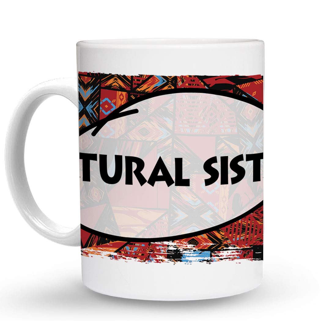 Makoroni - NATURAL SISTAH Africa African - 11 Oz. Unique Ceramic Coffee Cup, Coffee Mug