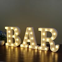 Pooqla LED Marquee BAR Sign - Battery Operated Illuminated Pub Light, Warm Glow Home Bar Decor (23.03" x 8.66")