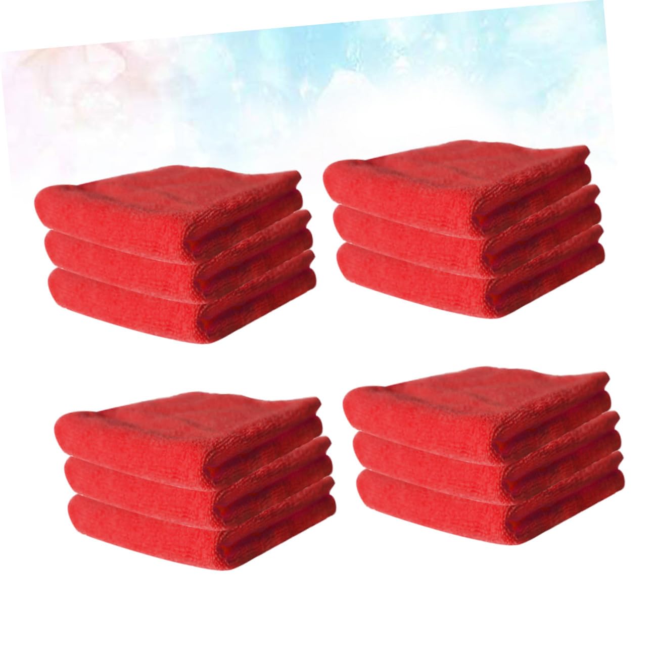 VALICLUD Paños Fuerte para Limpieza Eficaz Hogar y 12 Unidades de Microfibra Rojos Alta Absorción de Agua de Cocina