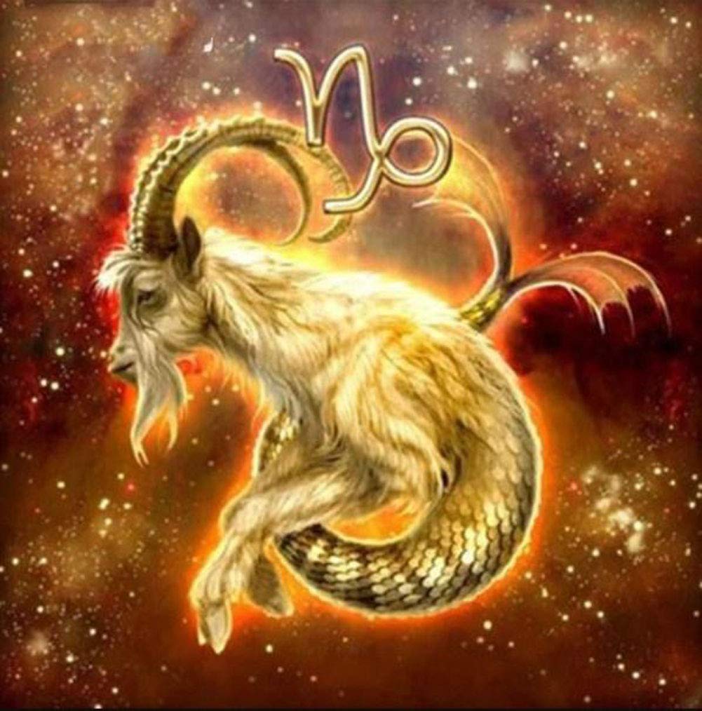 Abeuty Capricorn 5D Diamond Painting Diy Full Drill Rhinestones, Zodiac Paint With Diamonds Crystal Diamond Art Kits (Capricorn)