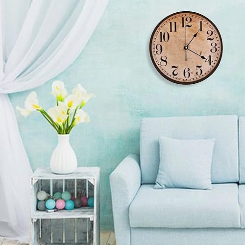 Miniatura 7 de Reloj de pared decorativo silencioso sin tictac, lindo reloj de madera redondo de mariquita roja para dormitorio, sala de estar, hogar, oficina,