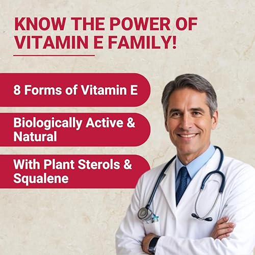 Miniatura 3 de Suplemento de vitamina E de 400 UI cápsulas orgánicas  Los 8 tipos de vitamina E de origen natural para la visión y el apoyo cerebral  4 tocoferoles