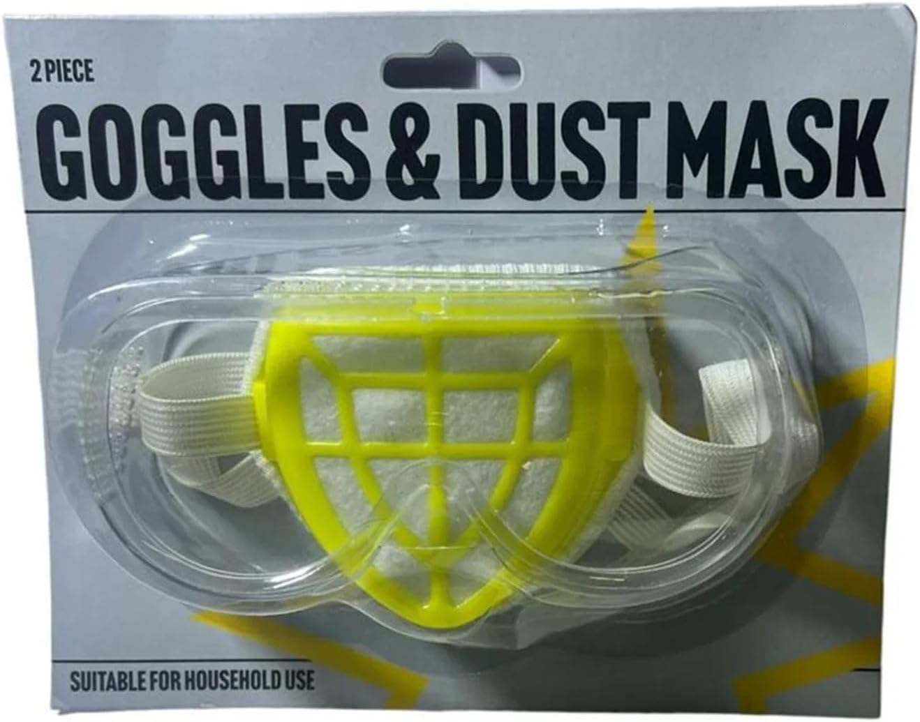 – 2-Piece Goggles & Dust Mask Set, Comfortable Fit, Adjustable Elastic Straps, Lightweight & Durable Design, Anti-Dust, Anti-Splash, Protective Eye & Respiratory Safety