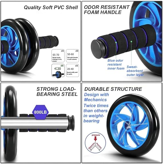 Ab Roller Wheel – Core Strength Training Equipment for Home Gym – Ab Exercise Roller with Foam Handles – Abdominal Workout Tool for Men and Women