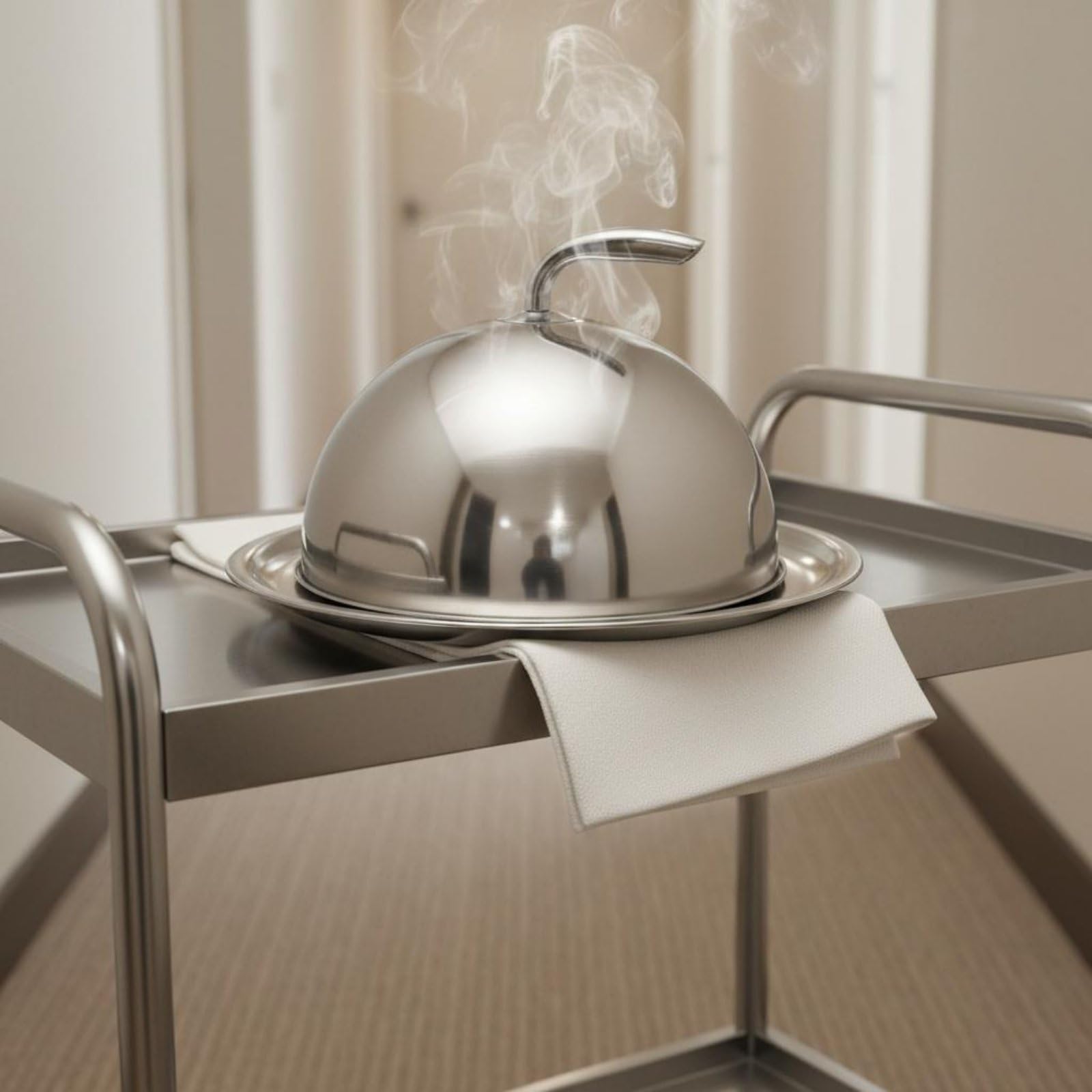 predolo Cloche in Acciaio Inossidabile Con Maniglia Cloche in Acciaio Inox Resistente Coperchio a Cupola per Bistecca per Ristoratori, Ristorante, Banchetti, Oro, 30cm-36cm SET