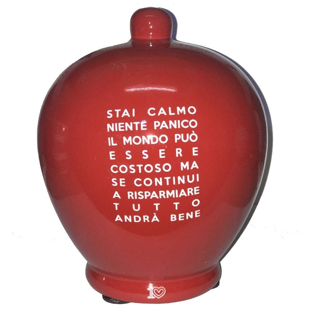 SALVADANAIO terracotta"KEEP CALM & RISPARMIA" N° 19 cod. 7226