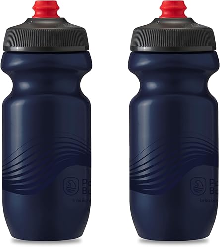Polar Bottle Breakaway - Botella de agua de pared simple, 20onzas, color azul marino, paquete de 2