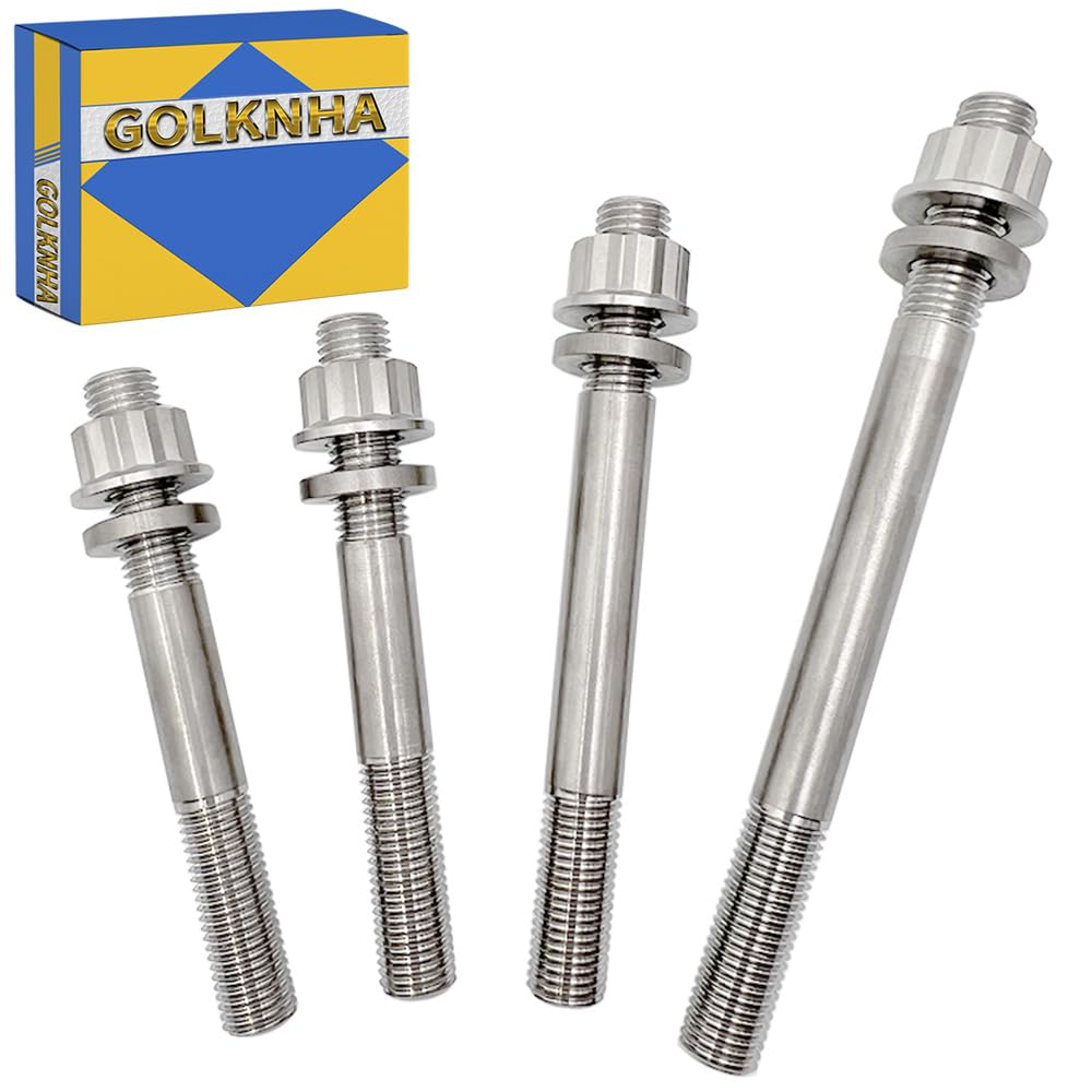 GOLKNHA 400EX Cylinder Head Studs Titanium Ti Head Stud Bolt Nut Kit Set Compatible with Honda TRX 400EX TRX400X 1999-2014 XR400 XR400R 1996-2004