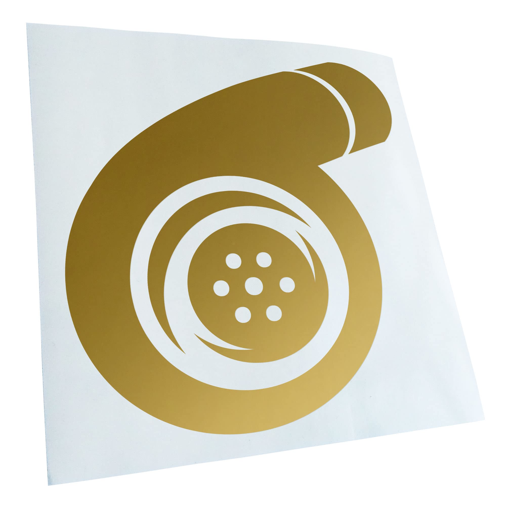 Kiwistar - Car Sticker - Gold - 50 x 50 cm Turbocharger - Rear Window Car Sticker Weatherproof for Car Truck Moped Truck - Sticker Exterior Self-Adhesive Tuning Accessories for Window Vehicle Window