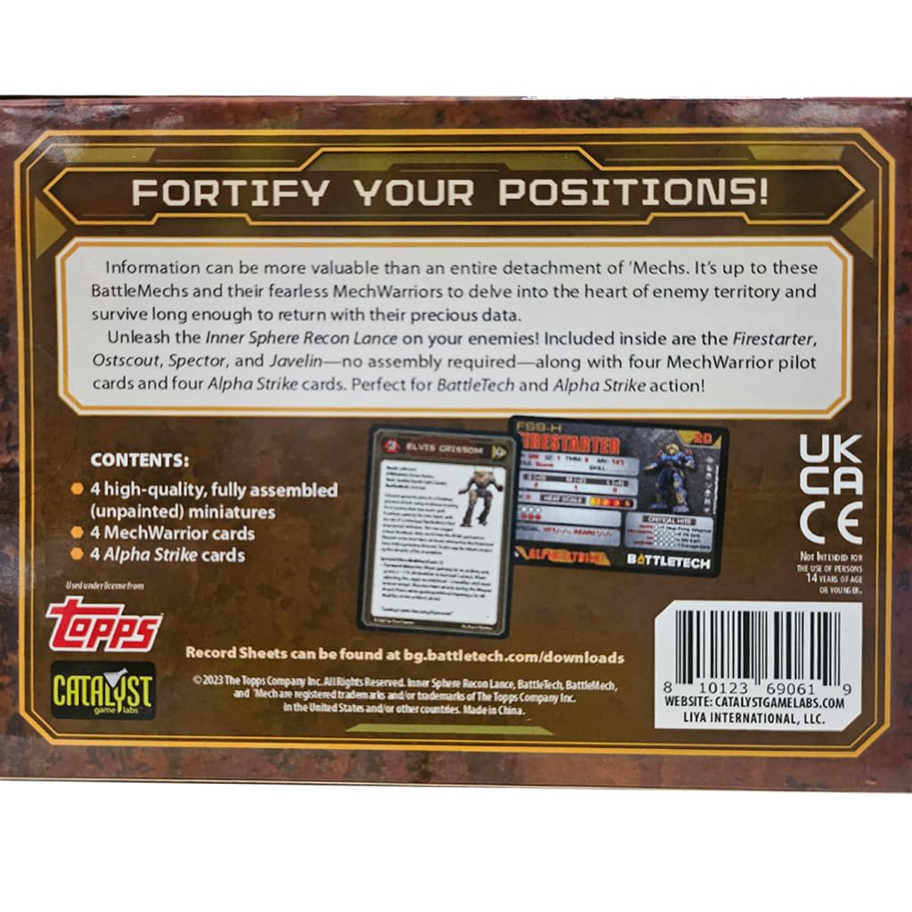 Catalyst Game Labs BattleTech Inner Sphere Recon Lance Expansion Miniature Game
