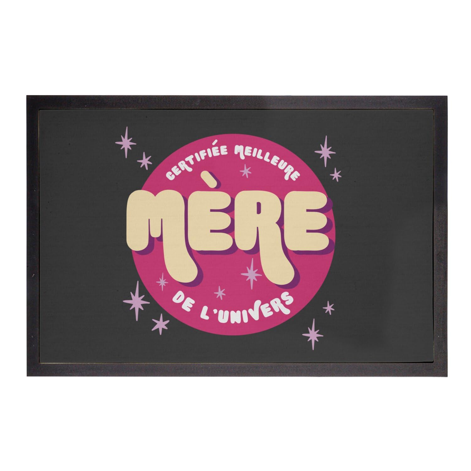 Paillasson Meilleure Mère de l'univers noir 60x40cm pour cadeau fête des mères