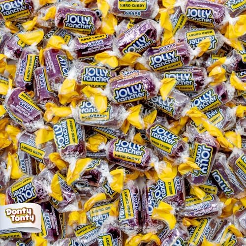 Hard Candy GRAPE Original Flavor 2 lb - Bulk Assorted Twists Display Bag, Individually Wrapped (148 Pieces)