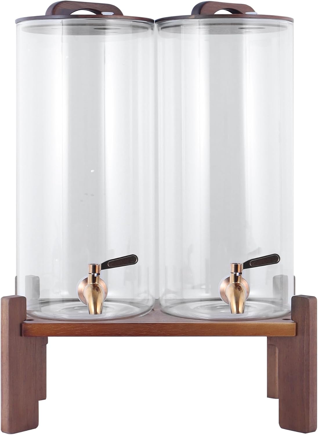 2PCS 1.6 Gallon Drink Dispenser,Glass Water Dispenser with Stand,Beverage Dispenser with Stainless Steel Spigot,Drink Dispensers for Parties,Bars,Restaurants