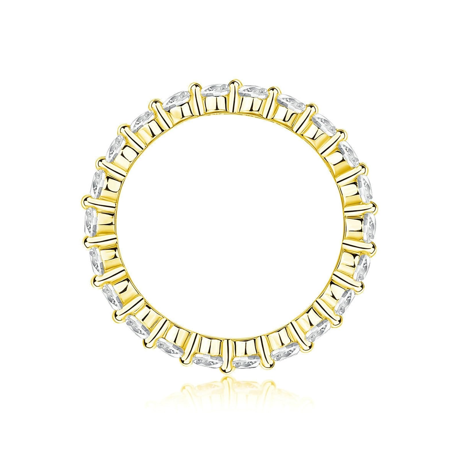 Anillo para mujer, oro amarillo, anillos de compromiso, oro real con moissanite, anillo de aniversario para mujer