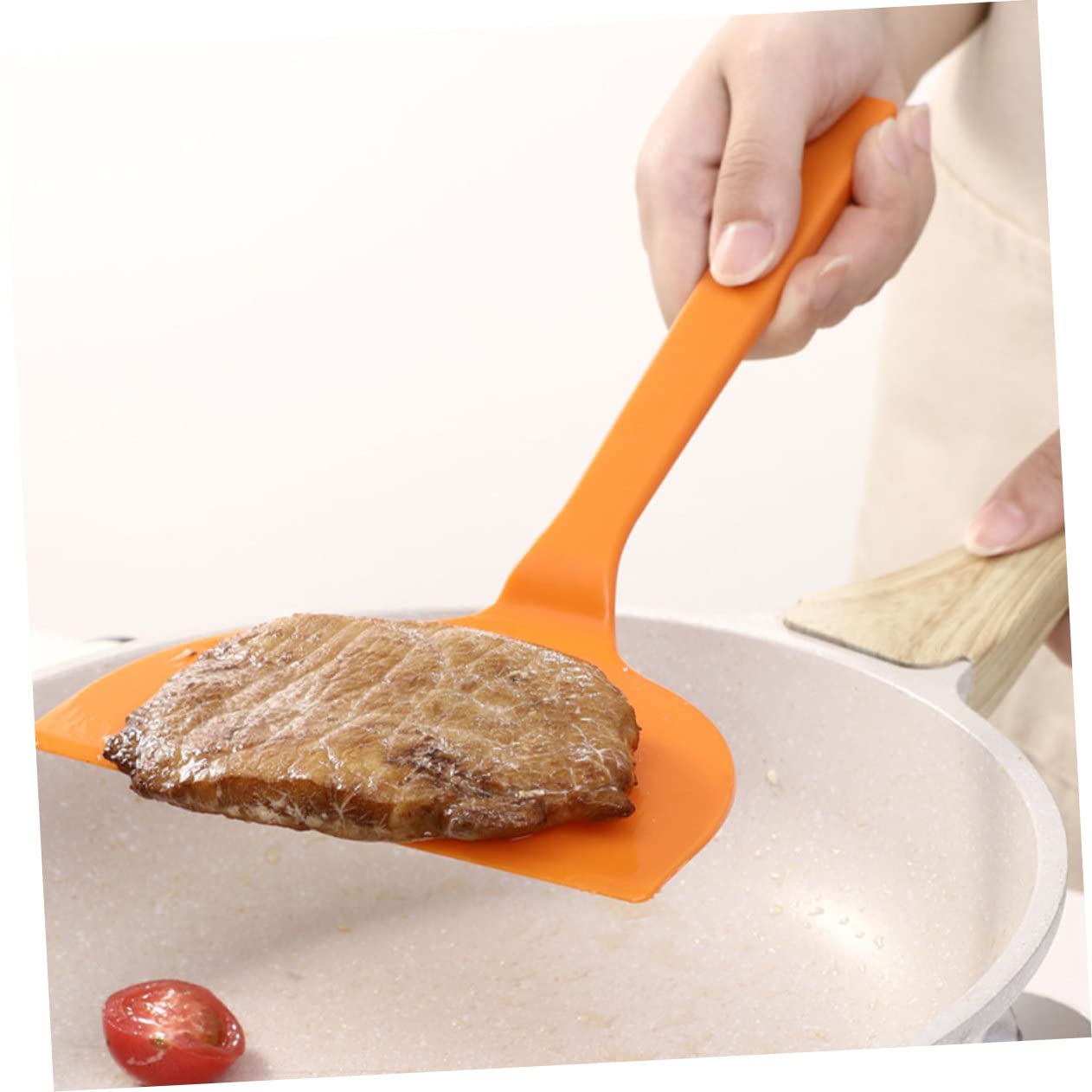 PRETYZOOM Non Stick Egg Spatula Large Size Steak Frying Spatula Portable Cooking Shovel Kitchen Gadget