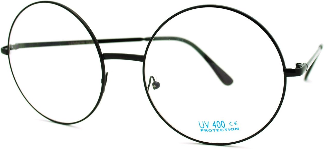 Super Oversized Round Circle Frame Clear Lens Glasses uv400