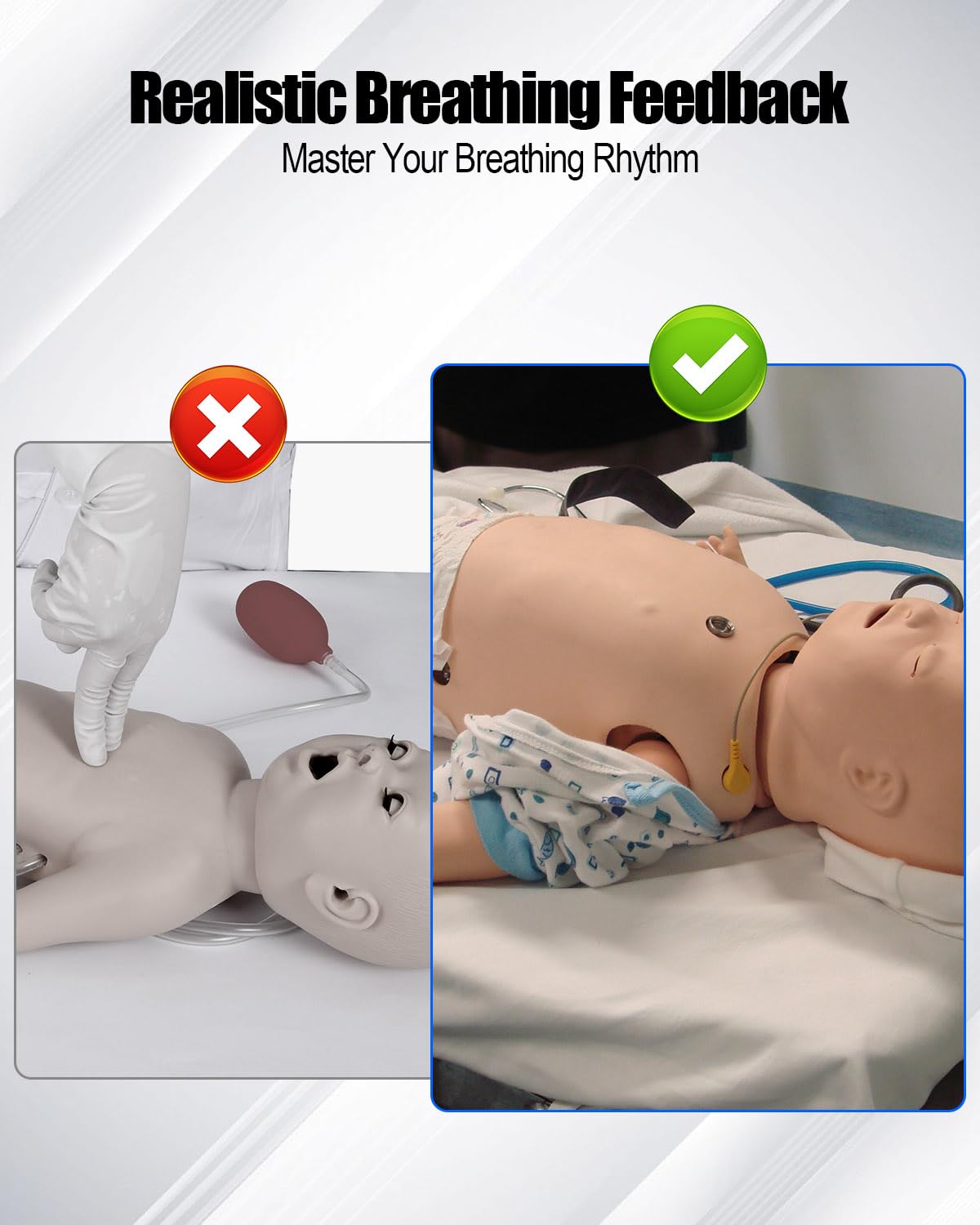Disposable Face Shield Infant Manikin Lung Bags Fit for Prestan Professional Infant Manikin CPR Face Shield Replace PP-ILB-50, Ideal Replacement Lung Bags, 50 Pcs