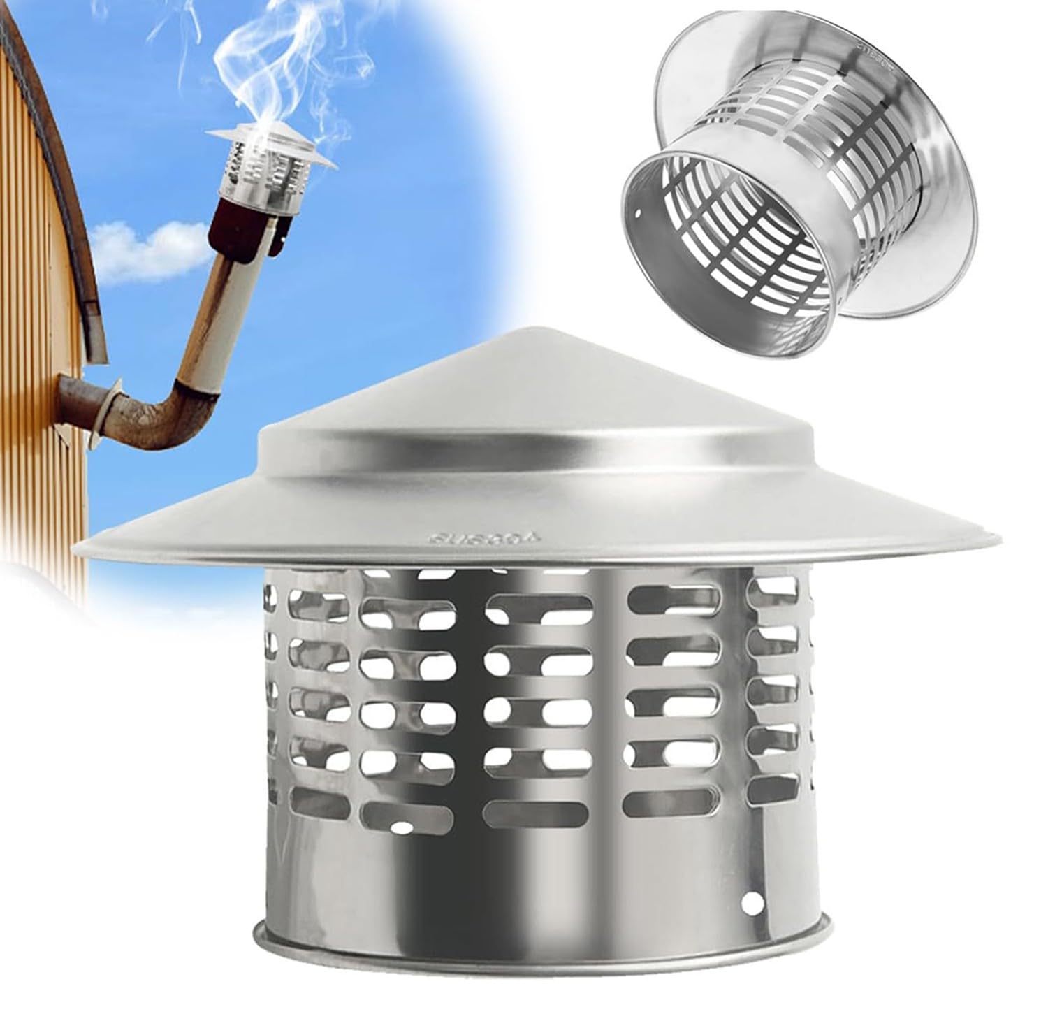 Chapeau de cheminée rond en acier 304 durable et élégant