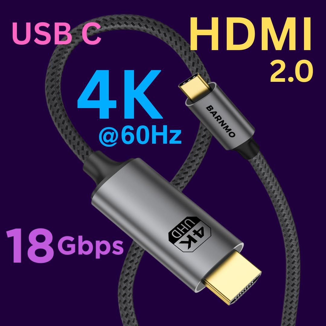 USB C to HDMI Cable, 4K@60Hz, 18 Gbps, 3m/10 ft. image 2