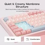 EPOMAKER Aula S102 PRO Membrane Gaming Clavier avec TFT Écran, bouton de volume & Numéro Pad, BT/2.4G/USB, RGB Backlit, Structure en silicone crémeuse, Clavier silencieux pour PC Jeu/Bureau (Pink)