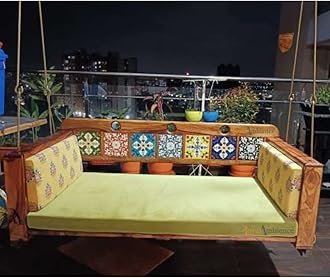 Wooden Convertible Flexible Reversible Swing/Jhula for Home, Garden, Indoor and Outdoor - Tiya