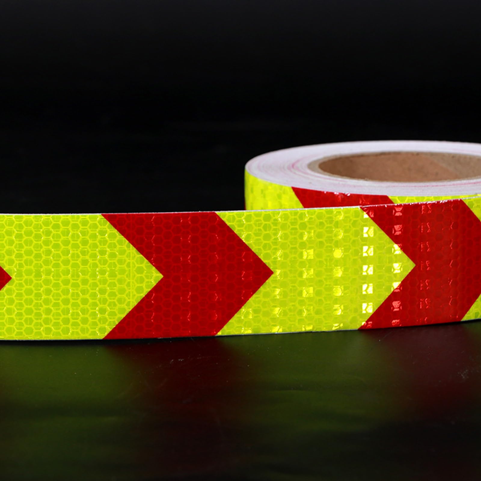 HEAGER Reflektierende Klebebandaufkleber, Warnband, fluoreszierender gelb-roter Pfeil, reflektierendes Warnband, Nachtsicherheitsaufkleber, (2/3,9/7,9 Zoll x 82 Fuß), Breite 5 cm (Color : Width 5cm)