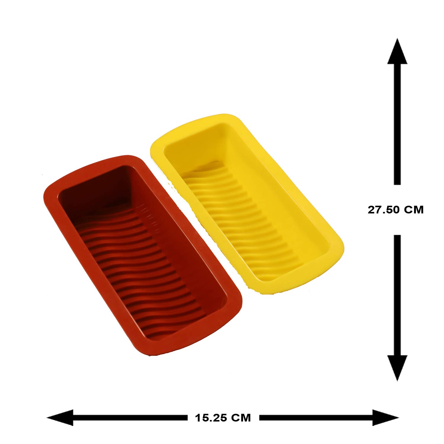 Amos Silicone Rectangle Shape Bread, Loaf, Fruit or Chocolate Cake Making Mold Pan Pack of 1 (Random Color) 1