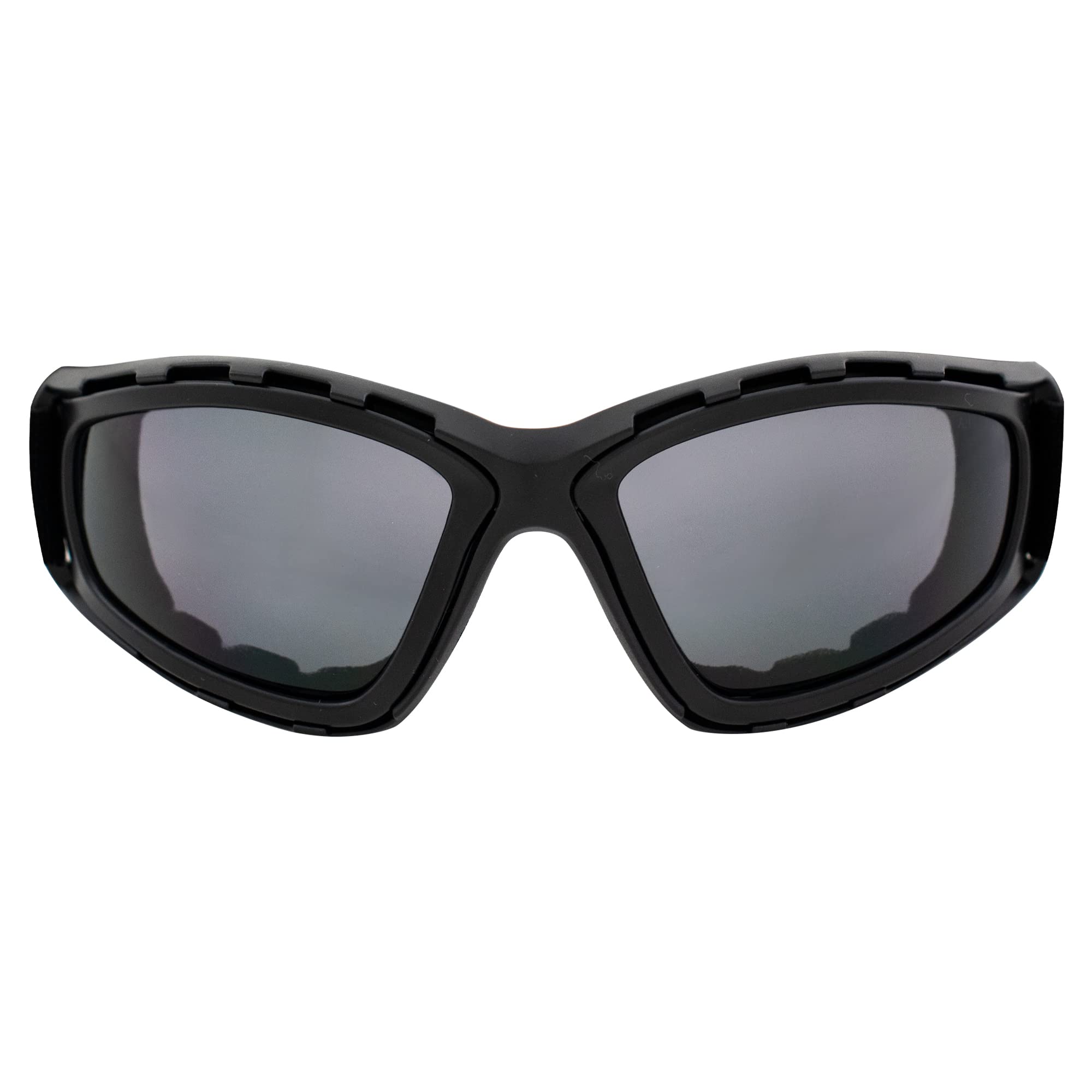 Alpha Omega Sport & Moto Occhiali di Sicurezza Equitazione Z87.1 Wraparound Imbottito Nero Telaio w/Smoke Lens