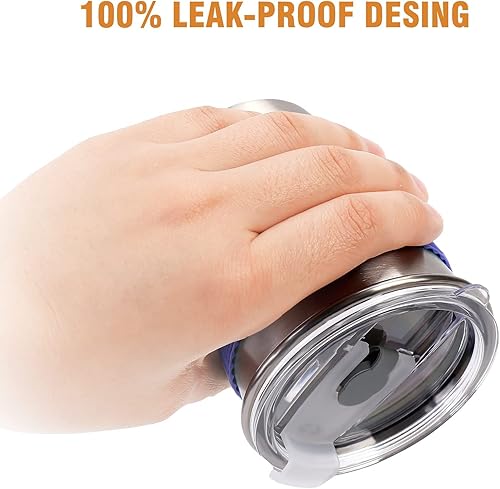 Miniatura 3 de Ymmy Sam - Vasos de acero inoxidable con tapas, a prueba de derrames, aptos para lavavajillas, vasos de metal irrompibles para niños pequeños con