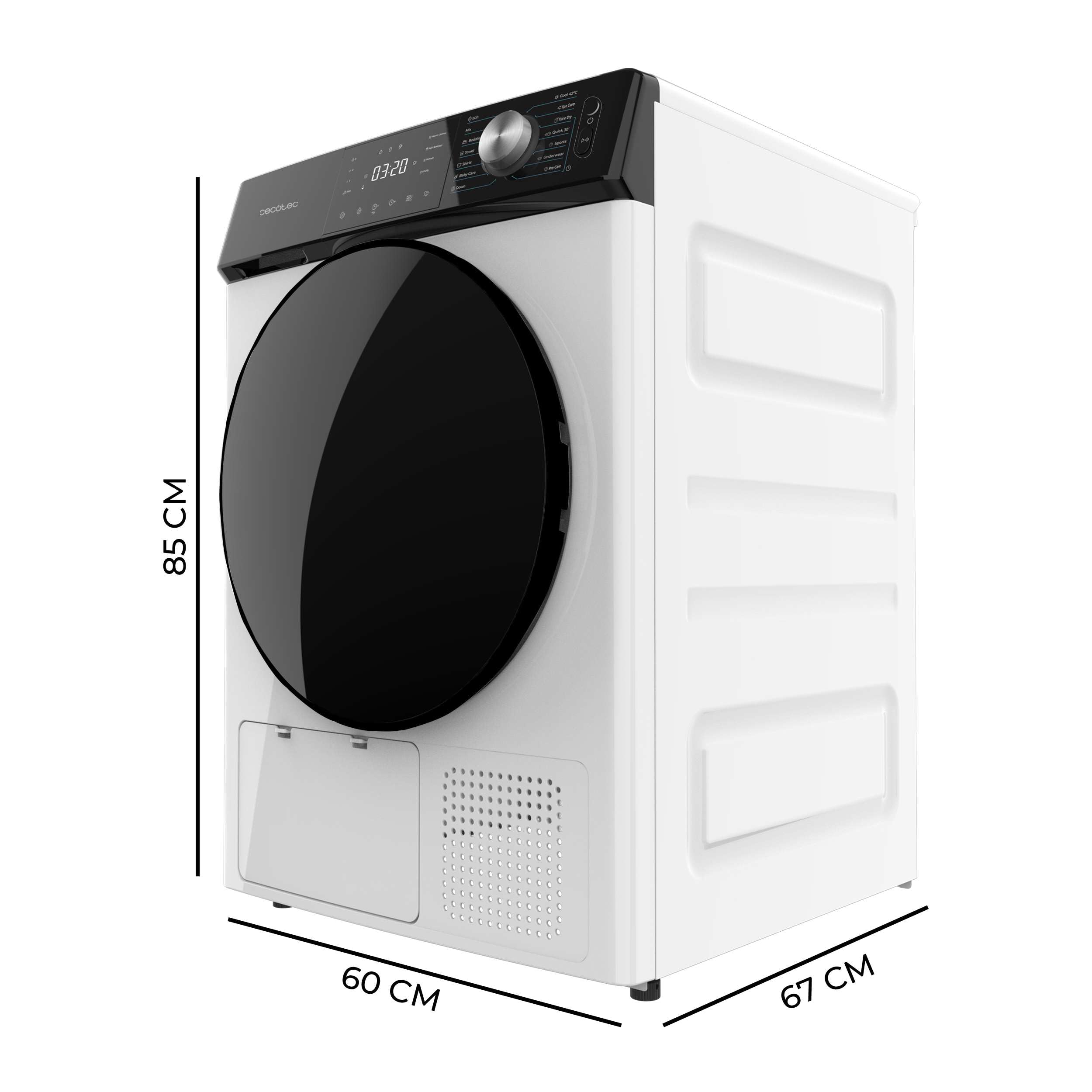 Cecotec Sèche-linge Pompe à Chaleur 10 kg Bolero Dresscode Dry 10355, Classe A++, 14 Programmes, Blanc